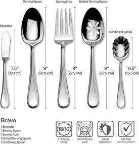 img 2 attached to 🍴 Mikasa Bravo 65-Piece Stainless Steel Flatware Set: Premium Quality for Service of 12!