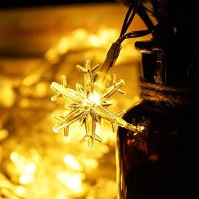 img 1 attached to 🎄 Enchanting 2 Sets of 10ft 30LED Snowflake Battery String Lights - Perfect for Christmas Tree, Patio, Garden & Parties (Warm White)