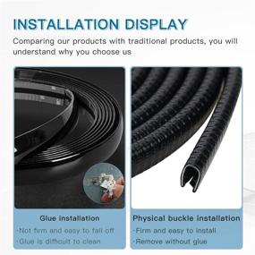 img 2 attached to Vnullx 18FT Car Door Edge Guards - Universal U Shape Rubber 🚗 Edge Trim Car Door Protector, Conventional Car Compatible with Black Carbon Fiber Buckle Design