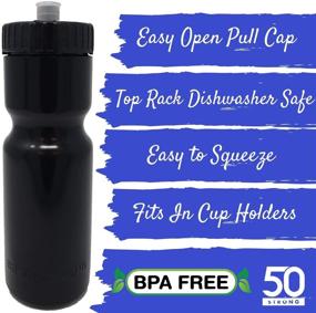 img 3 attached to 🏴 Bulk Pack of 24 Sports Squeeze Water Bottles - 22 oz. Capacity - BPA Free With Easy Open Push/Pull Cap - Made in USA (Black)