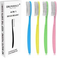 🦷 dr. perfect extra hard & firm toothbrush: bpa free, large long head, whitening teeth - pack of 4 logo