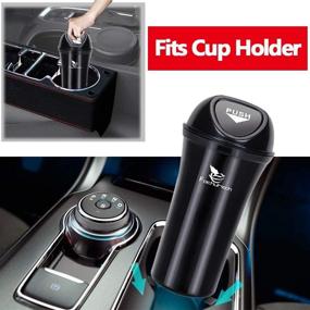 img 3 attached to 🚗 Small Car Trash Can - Hanging Portable Garbage Bin for Auto Vehicles - Cup Holder & Door Pocket Compatible - Waste Storage Container for Home, Office and More