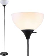 🔦 enhance your space with newhouse lighting nhfl-ch-bk charles 71 inch modern torchiere floor lamp with free led light bulb - ideal for bedrooms, living room, office, and reading logo