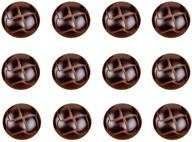 ⚽️ 12 pcs football pattern imitation leather plastic shank buttons for diys sewing craft embellishment (coffee, 20mm) logo