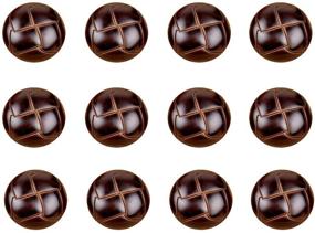 img 1 attached to ⚽️ 12 PCS Football Pattern Imitation Leather Plastic Shank Buttons for DIYs Sewing Craft Embellishment (Coffee, 20mm)