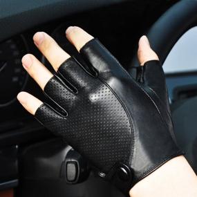 img 3 attached to 🧤 Authentic Perforated Sheepskin Leather Driving Men's Accessories and Gloves/Mittens