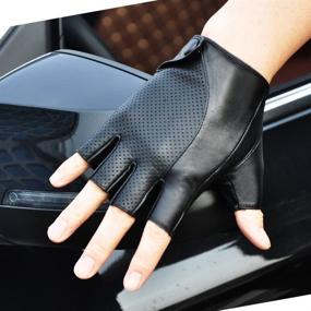 img 1 attached to 🧤 Authentic Perforated Sheepskin Leather Driving Men's Accessories and Gloves/Mittens