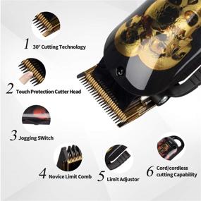 img 3 attached to 💇 Cosyonall Cordless Hair Clippers for Men - Professional Electric Hair Cutting and Beard Trimmer Kit - USB Rechargeable Wireless Haircut Set for Barbers, Grooming at Home - Ideal for Men, Kids, and Babies