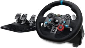 img 4 attached to 🎮 Logitech G29 Racing Wheel, Real Force Feedback, Stainless Steel Paddle Shifters, Leather Steering Wheel Cover, Adjustable Floor Pedals, EU-Plug, PS4/PS3/PC/Mac, Black