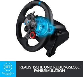 img 1 attached to 🎮 Logitech G29 Racing Wheel, Real Force Feedback, Stainless Steel Paddle Shifters, Leather Steering Wheel Cover, Adjustable Floor Pedals, EU-Plug, PS4/PS3/PC/Mac, Black