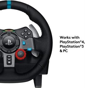 img 2 attached to 🎮 Logitech G29 Racing Wheel, Real Force Feedback, Stainless Steel Paddle Shifters, Leather Steering Wheel Cover, Adjustable Floor Pedals, EU-Plug, PS4/PS3/PC/Mac, Black