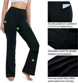 img 1 attached to 👖 28&#34;/30&#34;/32&#34;/34&#34; Women's Bootcut Yoga Pants - Long Bootleg High-Waisted Flare Trousers with Pockets