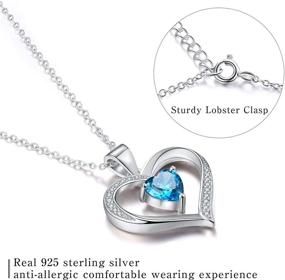 img 2 attached to 💕 Esberry Forever Love Heart Necklace: The Perfect Christmas Gift in 18K White Gold/ Rose Gold Plated 925 Sterling Silver with Birthstone Pendant, Cubic Zirconia; Ideal Birthday Gift for Women and Girls