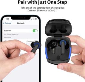 img 1 attached to 🎧 TWS Wireless Earbuds for iPhone 13 Pro Max, Jiunai Bluetooth 5.0 True Stereo Bass Headphones USB C Charge Case Mic Noise Reduction Touch Control for Samsung Galaxy S21 S20 FE Note 20 iPad Mini Google Pixel 5