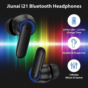 img 3 attached to 🎧 TWS Wireless Earbuds for iPhone 13 Pro Max, Jiunai Bluetooth 5.0 True Stereo Bass Headphones USB C Charge Case Mic Noise Reduction Touch Control for Samsung Galaxy S21 S20 FE Note 20 iPad Mini Google Pixel 5
