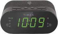⏰ timex tw500 wireless charging alarm clock radio with usb port, dual digital alarms, 10 fm presets, dimmable sleep timer, battery backup logo