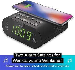 img 2 attached to ⏰ Timex TW500 Wireless Charging Alarm Clock Radio with USB Port, Dual Digital Alarms, 10 FM Presets, Dimmable Sleep Timer, Battery Backup