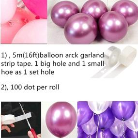 img 2 attached to 🎈 Garland Arch Kit with White Metallic Purple Balloons, Gold Metallic Pink Balloons, and White Latex Chrome Balloons: Perfect for Bridal Wedding, Graduation, or Birthday Party Decoration with Glue Dots Balloons Decorating Strip