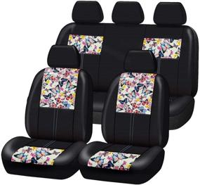 img 4 attached to CAR GRAND Universal Butterfly Leather Compatible Interior Accessories