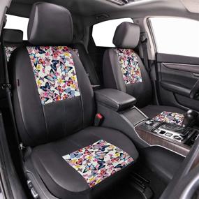 img 2 attached to CAR GRAND Universal Butterfly Leather Compatible Interior Accessories