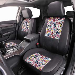 img 1 attached to CAR GRAND Universal Butterfly Leather Compatible Interior Accessories