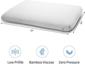 img 3 attached to 🛏️ Постельное белье Dlight Ultra Slim 2.7" Гелевая подушка с памятью пены для спящих на животе и спине: Половина стороны, ультра-тонкий и плоский дизайн