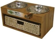 🐾 enhance mealtime experience for your beloved pets with the our pets bamboo bistro double dog feeder logo