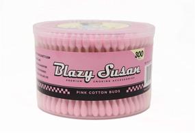 img 1 attached to 🌸 Blazy Pink Cotton Swabs - Extra Thick Cotton Buds, Zero Residue or Aftertaste, 300 Count