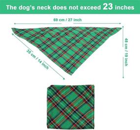 img 3 attached to MJIYA Dog Bandana - Cat & Dog Kerchief - Triangle Bibs Scarf - Reversible Plaid Print - Washable