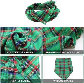 img 2 attached to MJIYA Dog Bandana - Cat & Dog Kerchief - Triangle Bibs Scarf - Reversible Plaid Print - Washable