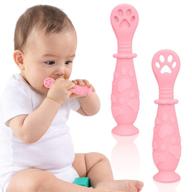 🥄 bpa free silicone baby spoon set for first stage self feeding, 2-pack pre spoon utensil, toddler utensils for baby led weaning - titacare (pink) logo