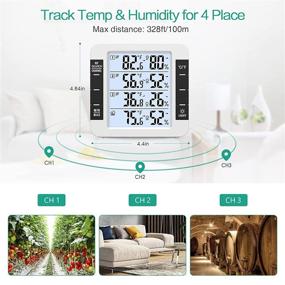 img 3 attached to ORIA Indoor Outdoor Thermometer (New Version) 🌡️ w/ 3 Wireless Sensors, LCD Display, Audible Alarm