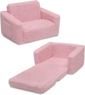 🪑 2-in-1 cozee flip-out sherpa convertible chair & lounger for kids by delta children, pink logo