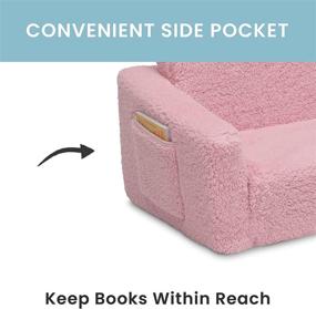 img 1 attached to 🪑 2-in-1 Cozee Flip-Out Sherpa Convertible Chair & Lounger for Kids by Delta Children, Pink