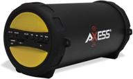 axess spbt1041 portable thunder sonic bluetooth cylinder loud speaker with built-in fm radio home audio for wireless & streaming audio logo