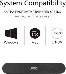 img 1 attached to Переносной внешний жесткий диск Cara ele на 500 ГБ с USB-C и USB 3.1 быстрой передачей данных для ПК, Mac, настольных компьютеров, ноутбуков, MacBook, Chromebook, Xbox One, Xbox 360, PS4 (черный)