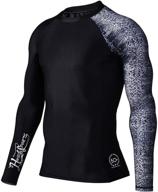 👕 huge sports men's splice rash guard with upf 50+ sun protection and long sleeves logo