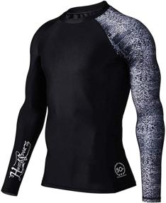 img 4 attached to 👕 HUGE SPORTS Men's Splice Rash Guard with UPF 50+ Sun Protection and Long Sleeves