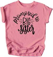 👧 olive loves apple promoted to big sister colorful announcement t-shirt: perfect for baby and toddler girls sibling outfits! logo