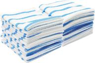 viking 539201 bulk edgeless microfiber cleaning cloths 12x12, white/blue stripe, 25 pack logo