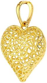 img 2 attached to Vibrant Yellow Textured Puffed Filigree Pendant - Boys' Jewelry for a Bold Look
