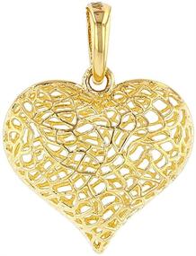 img 3 attached to Vibrant Yellow Textured Puffed Filigree Pendant - Boys' Jewelry for a Bold Look