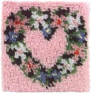 caron natura latch hook heart wreath logo
