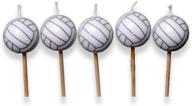 🏐 volleyball birthday candles (5 pack) - spherical volleyballs on picks, volleyball side out party collection by havercamp logo