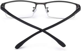 img 1 attached to 👓 Men's JM Classic Semi Rimless Rectangle Reading Glasses with Blue Light Blocking for Computer Use