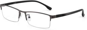 img 4 attached to 👓 Men's JM Classic Semi Rimless Rectangle Reading Glasses with Blue Light Blocking for Computer Use