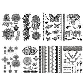 img 1 attached to 8 Sheets Lace Sexy Body Temporary Tattoo Stickers for Women - Waterproof Tattoo Stickers for Wedding Party