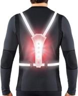 🏃 aiwoit reflective running gear: high visibility safety vest with adjustable led lights for men/women running, cycling or walking логотип