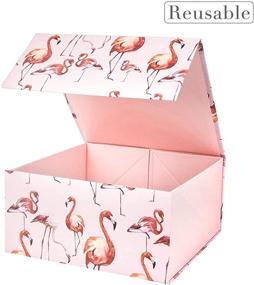 img 2 attached to 🎁 Flamingo Gift Box 8x8x4 Inches - Stylish Storage & Bridesmaid Proposal Boxes | WRAPAHOLIC