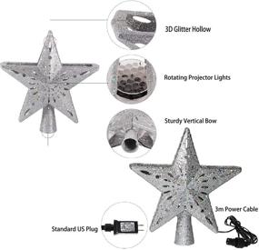 img 2 attached to Lighted Snowflake Christmas Tree Topper with Rotating 🎄 Projector - 3D Glitter Snow Tree Decorations for Holiday Party